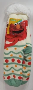 Sesame Street Elmo Women's Sherpa Lined Non-Slip Ivory Slipper Socks - One Size - Picture 1 of 5