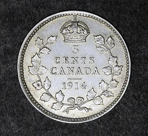 Canadá - 5 centavos 1914 - Jorge V, plata - Imagen 1 de 2