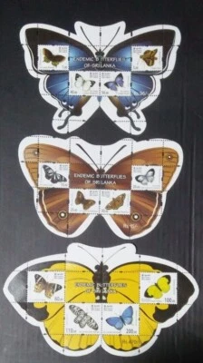 Sri Lanka 2022 Endemic Butterflies Butterfly Insects  Miniature sheet MNH - Image 1 of 2