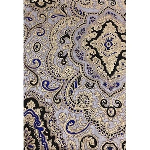 Wyoming Traders Wild Rag Ivory Gold Paisley 100% Silk Western Scarf 34.5" - Picture 1 of 2