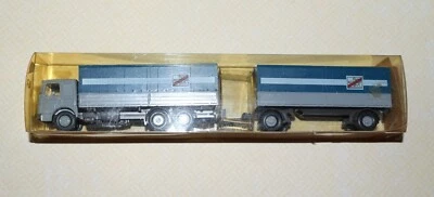 VINTAGE WIKING 1/87 HO MAN LORRY TRUCK &  TRAILER BOXED 470 PLASTIC Germany - Image 1 of 3