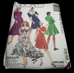 McCall's UNCUT Pattern 5743 Misses Petite Size 8-10-12 Tieback Zip Dresses FF - Picture 1 of 6