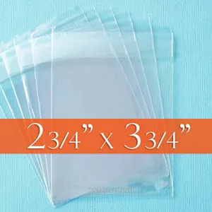 200 Clear Cello Bags 2.75 x 3.75 inch (ATC/ACEO Trading Cards ), 2 3/4" x 3 3/4" - Picture 1 of 1