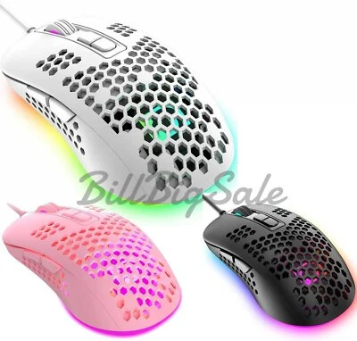 USB Wired Gaming Mouse 2400DPI Adjustable Honeycomb Shell Mice for PC PS4 USA - Image 1 of 4