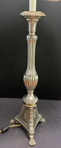 Frederick Cooper LAMP 35" Pewter Balluster 2Lite Pawfoot Bellflower NO Shade - Picture 1 of 20