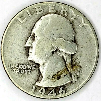 1946-P 25C Washington Quarter 90% Silver 20suc0222 - Image 1 of 2