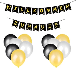 ENLACE Willkommen Zuhause Deko Set,Herzlich Willkommen Girlande,Welcome Home Dek - Bild 1 von 12