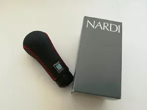 NARDI PRESTIGE LINE Black perforated leather / red stiching gear shift knob - Picture 1 of 3