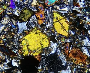 Olivine Basalt - rare volcanic rock thin section microscope slide - Picture 1 of 10