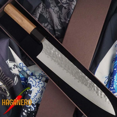 Gyuto Japanese kitchen knife Yoshimi Kato Hammered polished SG2 D-1505 21cm - Bild 1 von 3