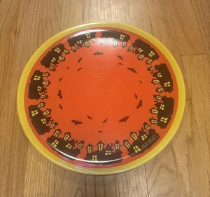 Halloween Treat Serving Platter Haunted House Bats Old Navy Melamine Tray Cookie - Picture 1 of 4