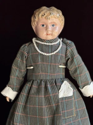 "Muñeca antigua alemana con cabeza de hojalata Minerva de metal" Foto 1 de 4