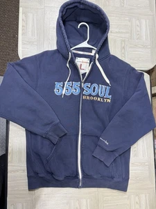 VTG 555 Triple Five Soul Full Zip Hoodie Men L Navy Blue Hooded Jacket  - Bild 1 von 22