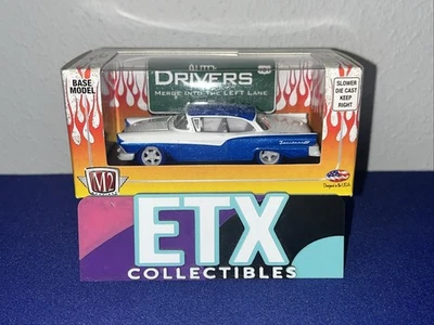 M2 Machines CHASE Auto Drivers 1970 Ford Fairlane 500, Blue Tires, White Wheels - Image 1 of 2