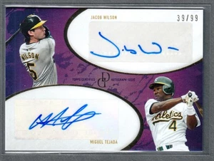 2025 Topps Dynamic Duals Jacob Wilson Rookie Auto Miguel Tejada Purple#/99 RC - Picture 1 of 2