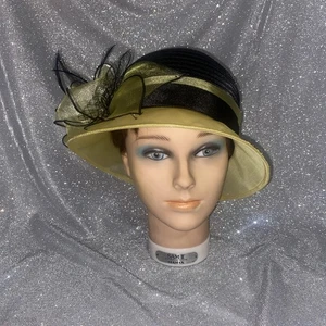 Vintage Forbusite schwarz & gelb ausgefallener Damenhut - Bild 1 von 9