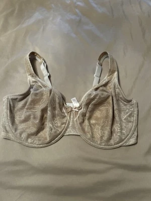 Cacique Bra 42F Modern Lace Unlined Full Coverage Underwire White Beige Lingerie - Image 1 of 4