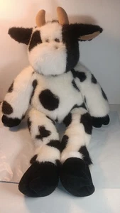 Vintage Build A Bear Cow Plush 18" White with Black Holstein Cow Stuffed Animal - Picture 1 of 6