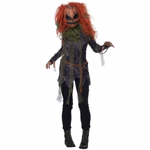 Pumpkin Monster Creature Creepy Scary Horror Halloween Adult Womens Costume - Picture 1 of 4