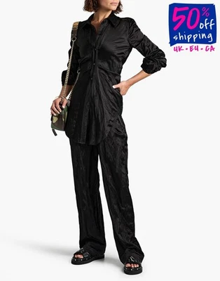 RRP€869 ALEXANDER WANG Bootcut Trousers US0 UK4 IT36 XS Black High Waist - Image 1 of 4