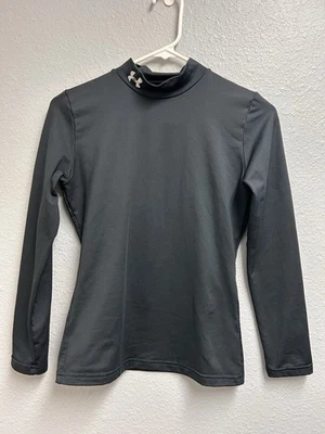 Capa base Under Armour Cold Gear ajustada cuello alto falso negra YLG Foto 1 de 4