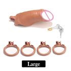 Realistic Peni Design Male Chastity Device Lightweight ABS Lock Anti-Ring Belt