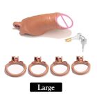 Realistic Peni Design Male Chastity Device Lightweight Abs Lock Anti-Ring Belt