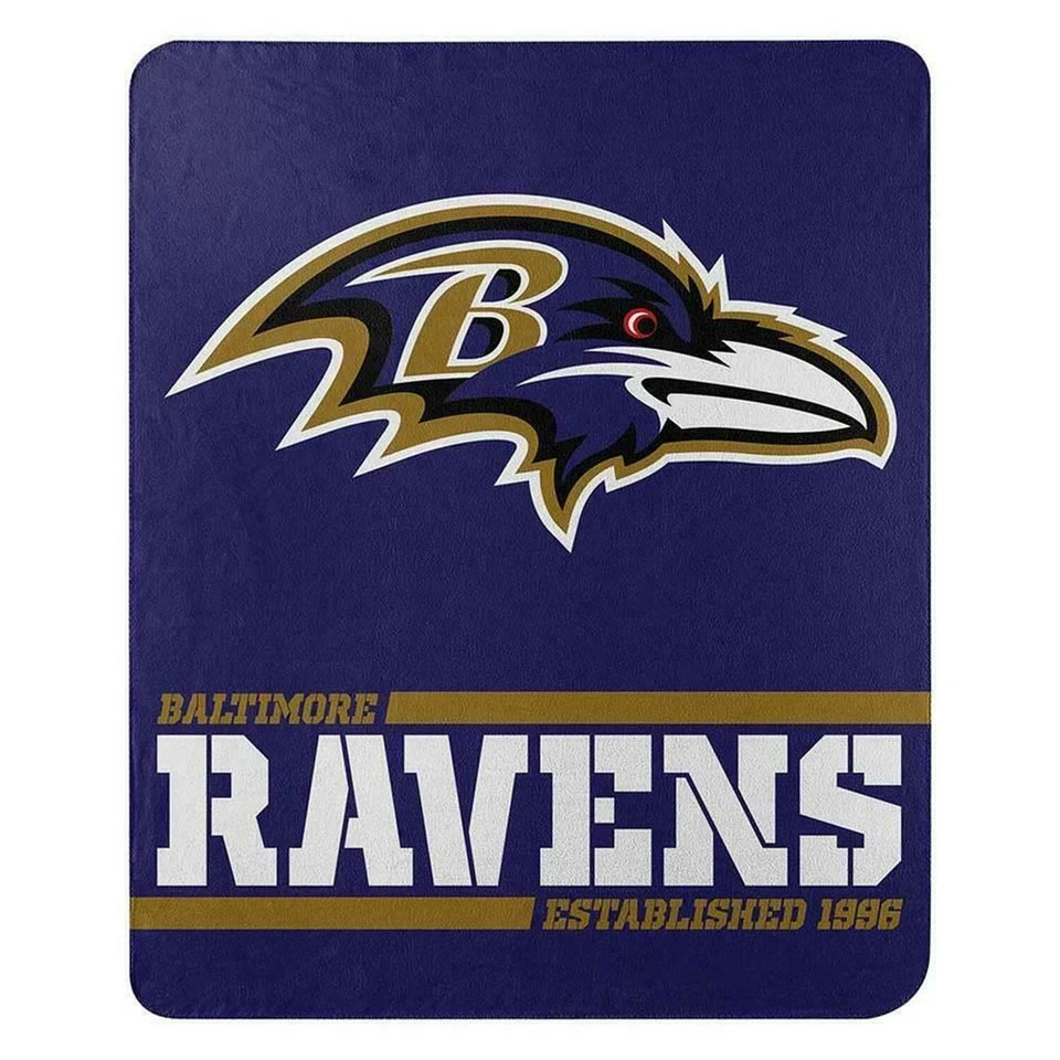 Northwest NFL Baltimore Ravens Fleece 50x60" Throw Blanket Split Wide