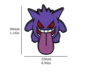 Gengar 30mm Pokemon Enamel Pins Pin Brooch Tongue Sticking out - Picture 1 of 5