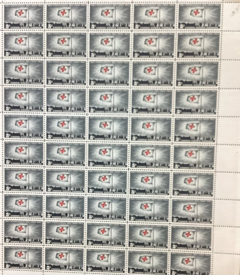 Full Sheet 1963 Five Cent International Red Cross Stamp SC# 1239 - Image 1 of 1
