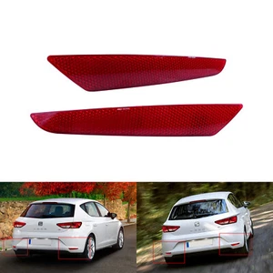 Pair Rear Bumper Reflector Red Len For Seat Leon Hatchback 5F 13-16 Left + Right - Picture 1 of 12