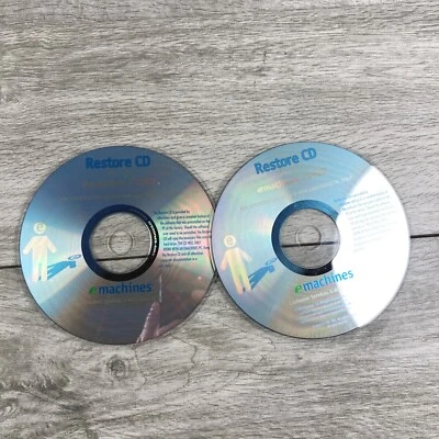 eMachines Restore CD T1980 Versión 1.1 Juego de 2 Discos Software de Recuperación Foto 1 de 3