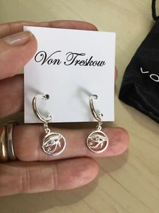 Genuine Von Treskow Sterling Silver 925 Eye Of Horus Earrings NEW 🌻 $105 - Picture 1 of 7