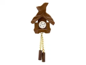 Dolls House Clock Wall Cuckoo Wooden Lounge Hallway Miniature 1:12th Scale (GB) - Picture 1 of 5