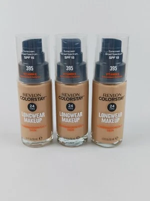 3 PACK REVLON COLORSTAY LONGWEAR MAKEUP COMBINATION/OILY SKIN 395 DEEP HONEY - Image 1 of 4