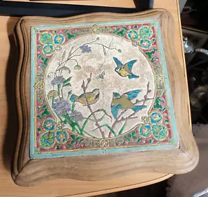 Dessous-de-plat ancien en céramique peinte à la main (Ceramic Tile Trivet Birds) - Imagen 1 de 12