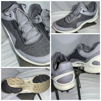 Ecco Biom Sz 7 EU 39 Women Gray Leather Wool Running Shoes Mint Cond YGI J0S-88 - Image 1 of 4