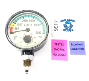 Genesis Sherwood 5000 PSI SPG Submersible Scuba Pressure Gauge w Thermometer - Picture 1 of 8