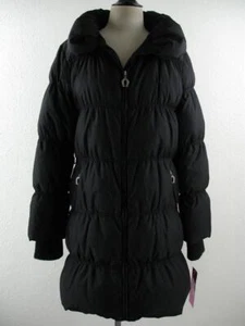 Women's XL Betsey Johnson Black Long Down Puffer Coat Quilted Insulated Winter - Picture 1 of 20