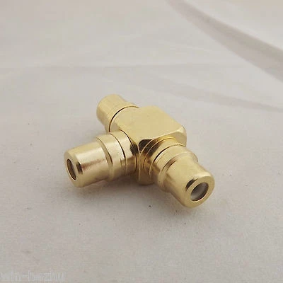 1pcs Adapter Connector RCA Audio Female To 2 RCA Female T Gold Plated Brass New - Image 1 of 4