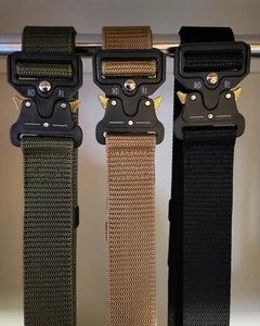 Mens Tactical Green Belt Outdoor Heavy Duty Army Waist Strap Military Waistband - Picture 1 of 4