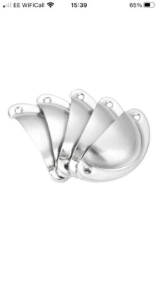 2 Pcs Cup Pull Shell Handles Half Moon Kitchen Cupboard Cabinet Door Drawer UK - Image 1 of 4