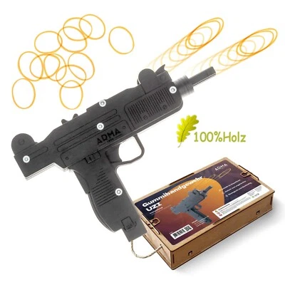 ARMA TOYS Uzi Gummiband Holz Maschinenpistole Kinder Spielzeug Schießscheibe Israel Weapon