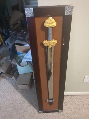 Franklin Mint | Espada del Tesoro de los Vikingos | Placa de Oro 24k | *COMO NUEVA* | *RARA* Foto 1 de 4