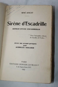 AVIATION SIRENE D'ESCADRILLE RENE JOSCAT 1932 GUERRE 14 18 SEGARD - Picture 1 of 3