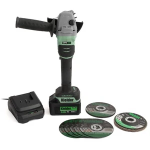 Kielder 18v 115mm Angle Grinder, 1 x 5.0Ah, Charger + 7 Mixed Discs Kit - Picture 1 of 6