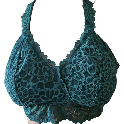 Pullover Aerie XL Bralette Forrado Inalámbrico Encaje Verde Elastizado Usado Impecable  Foto 1 de 4