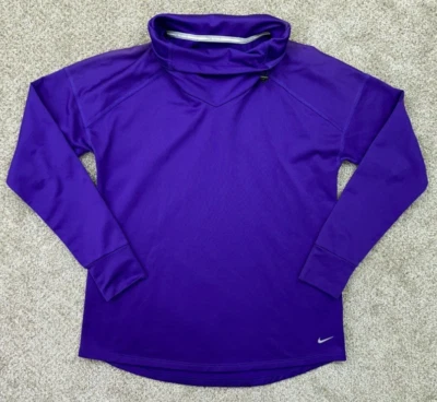 Nike Shirt Womens Small Purple Relay Long Sleeve Mock Neck Running 659996-547 - Image 1 of 4