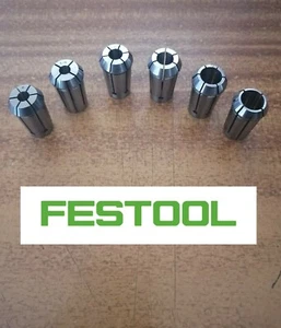 Festool Router Collet Set of 6 Collets (6mm, 8mm,12mm, 1/4", 3/8",1/2") - Picture 1 of 6