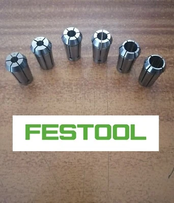 Festool Router Collet Set of 6 Collets (6mm, 8mm,12mm, 1/4", 3/8",1/2") - Image 1 of 4